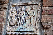 Bagan Myanmar. Dhammayazika pagoda, glazed Jataka plaques. 